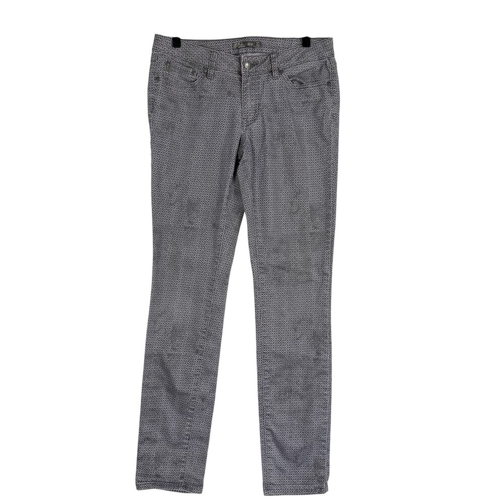 Prana Womens Low Rise Skinny Pants Gray Pattern 32" - 8 29